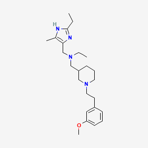 molecular formula C24H38N4O B6039235 N-[(2-ethyl-5-methyl-1H-imidazol-4-yl)methyl]-N-[[1-[2-(3-methoxyphenyl)ethyl]piperidin-3-yl]methyl]ethanamine 