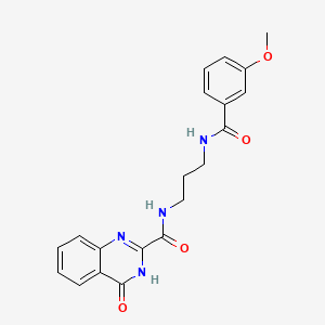 molecular formula C20H20N4O4 B603926 N-{3-[(3-methoxybenzoyl)amino]propyl}-4-oxo-3,4-dihydro-2-quinazolinecarboxamide CAS No. 1119503-49-9