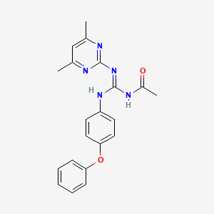 molecular formula C21H21N5O2 B6039285 N''-ACETYL-N-(4,6-DIMETHYL-2-PYRIMIDINYL)-N'-(4-PHENOXYPHENYL)GUANIDINE 