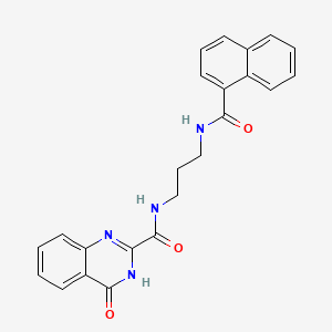 molecular formula C23H20N4O3 B603937 N-{3-[(naphthalen-1-ylcarbonyl)amino]propyl}-4-oxo-3,4-dihydroquinazoline-2-carboxamide CAS No. 1119503-70-6