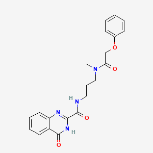 molecular formula C21H22N4O4 B603952 N-{3-[methyl(phenoxyacetyl)amino]propyl}-4-oxo-3,4-dihydro-2-quinazolinecarboxamide CAS No. 1120289-94-2
