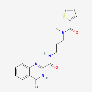 molecular formula C18H18N4O3S B603956 N-{3-[methyl(2-thienylcarbonyl)amino]propyl}-4-oxo-3,4-dihydro-2-quinazolinecarboxamide CAS No. 1120290-09-6