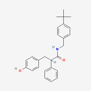 molecular formula C26H29NO2 B6039584 N-[(4-tert-butylphenyl)methyl]-3-(4-hydroxyphenyl)-2-phenylpropanamide 