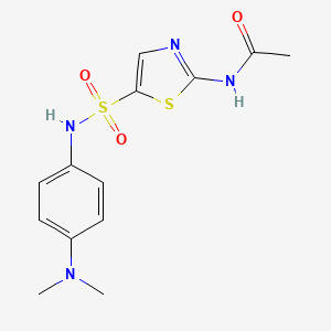 molecular formula C13H16N4O3S2 B6039796 N-[5-[[4-(dimethylamino)phenyl]sulfamoyl]-1,3-thiazol-2-yl]acetamide 