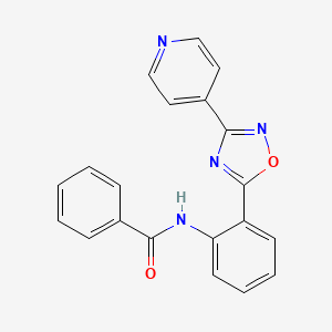 molecular formula C20H14N4O2 B603989 N-{2-[3-(4-pyridinyl)-1,2,4-oxadiazol-5-yl]phenyl}benzamide CAS No. 1120259-02-0