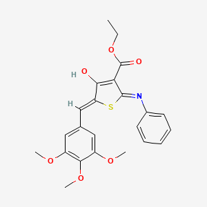 molecular formula C23H23NO6S B6039938 ETHYL (5Z)-4-OXO-2-(PHENYLAMINO)-5-[(3,4,5-TRIMETHOXYPHENYL)METHYLIDENE]-4,5-DIHYDROTHIOPHENE-3-CARBOXYLATE CAS No. 6057-30-3
