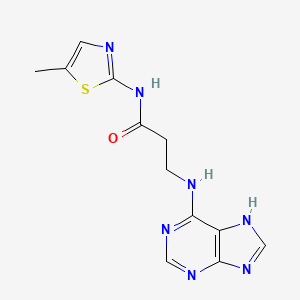 molecular formula C12H13N7OS B6040026 N-(5-methyl-1,3-thiazol-2-yl)-N~3~-7H-purin-6-yl-beta-alaninamide 