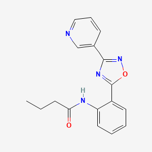 molecular formula C17H16N4O2 B604006 N-{2-[3-(3-pyridinyl)-1,2,4-oxadiazol-5-yl]phenyl}butanamide CAS No. 1119403-40-5