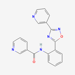 molecular formula C19H13N5O2 B604013 N-{2-[3-(pyridin-3-yl)-1,2,4-oxadiazol-5-yl]phenyl}pyridine-3-carboxamide CAS No. 1119401-76-1