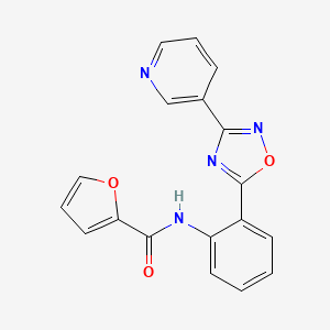 molecular formula C18H12N4O3 B604014 N-{2-[3-(3-pyridinyl)-1,2,4-oxadiazol-5-yl]phenyl}-2-furamide CAS No. 1120233-40-0