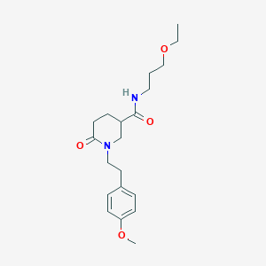 molecular formula C20H30N2O4 B6040172 N-(3-ethoxypropyl)-1-[2-(4-methoxyphenyl)ethyl]-6-oxo-3-piperidinecarboxamide 