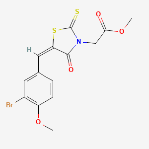 molecular formula C14H12BrNO4S2 B6040202 methyl [(5E)-5-(3-bromo-4-methoxybenzylidene)-4-oxo-2-thioxo-1,3-thiazolidin-3-yl]acetate CAS No. 6139-64-6