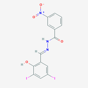 molecular formula C14H9I2N3O4 B6040271 N-[(E)-(2-hydroxy-3,5-diiodophenyl)methylideneamino]-3-nitrobenzamide 