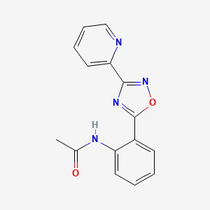 molecular formula C15H12N4O2 B604041 N-{2-[3-(2-pyridinyl)-1,2,4-oxadiazol-5-yl]phenyl}acetamide CAS No. 1119498-99-5