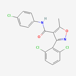 molecular formula C17H11Cl3N2O2 B6040430 N-(4-chlorophenyl)-3-(2,6-dichlorophenyl)-5-methyl-1,2-oxazole-4-carboxamide 