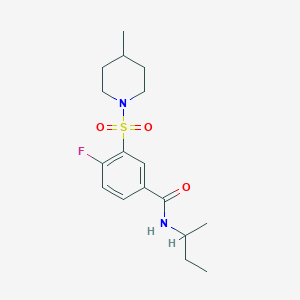 molecular formula C17H25FN2O3S B6040605 N-butan-2-yl-4-fluoro-3-(4-methylpiperidin-1-yl)sulfonylbenzamide 