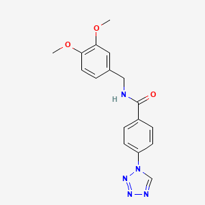 molecular formula C17H17N5O3 B6040680 N-[(3,4-dimethoxyphenyl)methyl]-4-(1H-1,2,3,4-tetrazol-1-yl)benzamide 