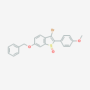 molecular formula C22H17BrO3S B060409 6-(Benzyloxy)-3-bromo-2-(4-methoxyphenyl)-1H-1-benzothiophen-1-one CAS No. 182133-09-1