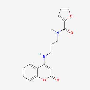 molecular formula C18H18N2O4 B604103 N-methyl-N-{3-[(2-oxo-2H-chromen-4-yl)amino]propyl}-2-furamide CAS No. 1119419-58-7