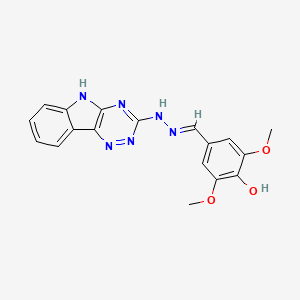 molecular formula C18H16N6O3 B6041133 2,6-dimethoxy-4-[(E)-(5H-[1,2,4]triazino[5,6-b]indol-3-ylhydrazinylidene)methyl]phenol 