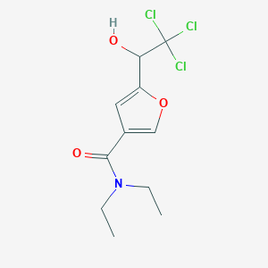 molecular formula C11H14Cl3NO3 B6041134 N,N-diethyl-5-(2,2,2-trichloro-1-hydroxyethyl)furan-3-carboxamide 