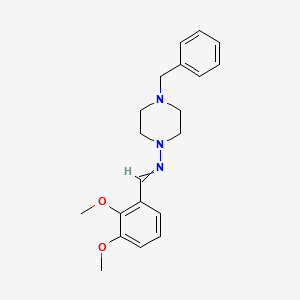 molecular formula C20H25N3O2 B6041167 N-(4-benzylpiperazin-1-yl)-1-(2,3-dimethoxyphenyl)methanimine 