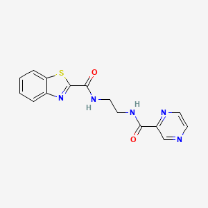molecular formula C15H13N5O2S B604122 N-{2-[(2-pyrazinylcarbonyl)amino]ethyl}-1,3-benzothiazole-2-carboxamide CAS No. 1119447-69-6
