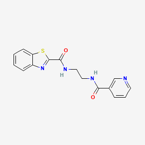 molecular formula C16H14N4O2S B604125 N-{2-[(3-pyridinylcarbonyl)amino]ethyl}-1,3-benzothiazole-2-carboxamide CAS No. 1119422-99-9