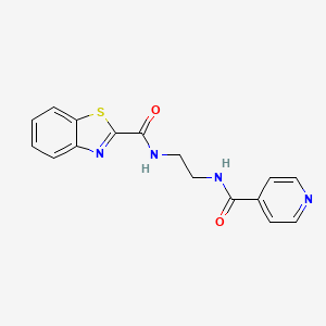 molecular formula C16H14N4O2S B604127 N-[2-(isonicotinoylamino)ethyl]-1,3-benzothiazole-2-carboxamide CAS No. 1119447-67-4
