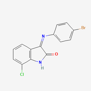 molecular formula C14H8BrClN2O B6041359 (3Z)-3-[(4-BROMOPHENYL)IMINO]-7-CHLORO-2,3-DIHYDRO-1H-INDOL-2-ONE 
