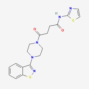 molecular formula C18H19N5O2S2 B6041497 4-[4-(1,2-benzothiazol-3-yl)piperazin-1-yl]-4-oxo-N-(1,3-thiazol-2-yl)butanamide 