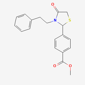 molecular formula C19H19NO3S B6041671 METHYL 4-(4-OXO-3-PHENETHYL-1,3-THIAZOLAN-2-YL)BENZOATE 