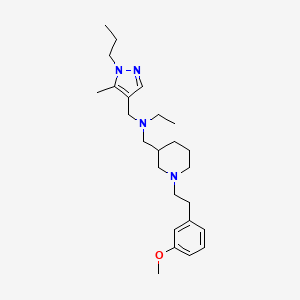 molecular formula C25H40N4O B6041715 N-({1-[2-(3-methoxyphenyl)ethyl]-3-piperidinyl}methyl)-N-[(5-methyl-1-propyl-1H-pyrazol-4-yl)methyl]ethanamine 
