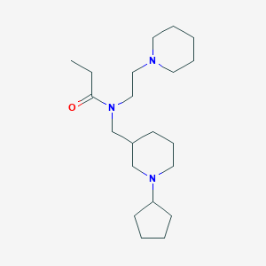 molecular formula C21H39N3O B6041793 N-[(1-cyclopentylpiperidin-3-yl)methyl]-N-(2-piperidin-1-ylethyl)propanamide 