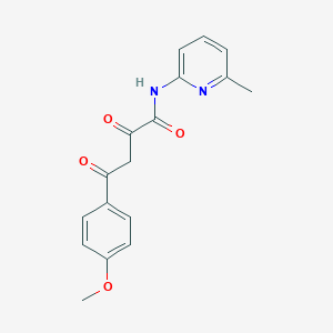molecular formula C17H16N2O4 B060418 Benzenebutanamide, alpha,gamma-dioxo-4-methoxy-N-(6-methyl-2-pyridinyl)- CAS No. 180537-61-5