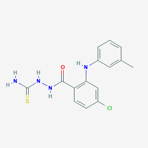 molecular formula C15H15ClN4OS B060419 Benzoic acid, 4-chloro-2-((3-methylphenyl)amino)-, 2-(aminothioxomethyl)hydrazide CAS No. 195370-34-4