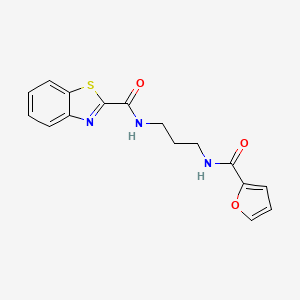 molecular formula C16H15N3O3S B604191 N-[3-(2-furoylamino)propyl]-1,3-benzothiazole-2-carboxamide CAS No. 1120264-87-0