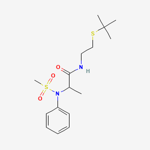 molecular formula C16H26N2O3S2 B6041911 N-[2-(tert-butylsulfanyl)ethyl]-N~2~-(methylsulfonyl)-N~2~-phenylalaninamide 
