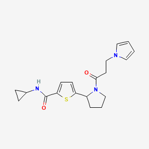 molecular formula C19H23N3O2S B6041913 N-cyclopropyl-5-[1-(3-pyrrol-1-ylpropanoyl)pyrrolidin-2-yl]thiophene-2-carboxamide 