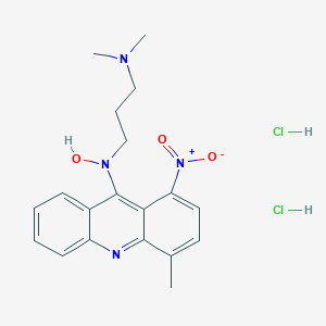 molecular formula C19H24Cl2N4O3 B060420 1,3-Propanediamine, N,N-dimethyl-N'-(4-methyl-1-nitro-9-acridinyl)-, N-oxide, dihydrochloride CAS No. 176915-30-3