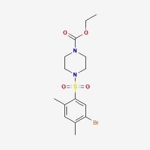 molecular formula C15H21BrN2O4S B604200 Ethyl 4-[(5-bromo-2,4-dimethylphenyl)sulfonyl]piperazinecarboxylate CAS No. 1206107-74-5