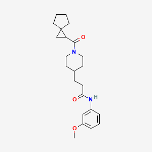 molecular formula C23H32N2O3 B6042094 N-(3-methoxyphenyl)-3-[1-(spiro[2.4]heptane-2-carbonyl)piperidin-4-yl]propanamide 