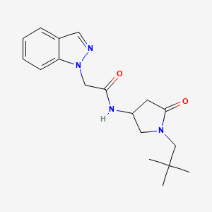 molecular formula C18H24N4O2 B6042327 N-[1-(2,2-dimethylpropyl)-5-oxopyrrolidin-3-yl]-2-indazol-1-ylacetamide 