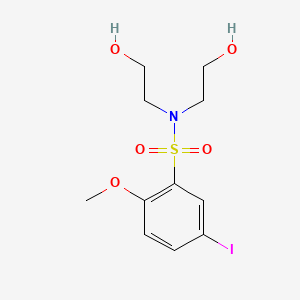 molecular formula C11H16INO5S B604238 N,N-bis(2-hydroxyethyl)-5-iodo-2-methoxybenzene-1-sulfonamide CAS No. 1428152-64-0