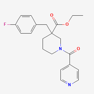 molecular formula C21H23FN2O3 B6042470 ethyl 3-(4-fluorobenzyl)-1-isonicotinoyl-3-piperidinecarboxylate 