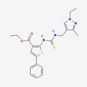 molecular formula C21H24N4O2S2 B6042539 ethyl 2-({[(1-ethyl-3-methyl-1H-pyrazol-4-yl)methyl]carbamothioyl}amino)-5-phenylthiophene-3-carboxylate 