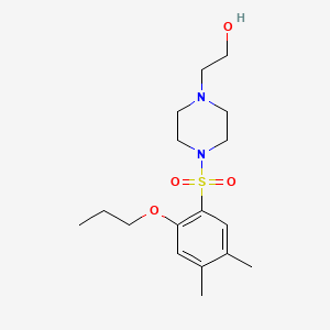 molecular formula C17H28N2O4S B604257 2-{4-[(4,5-Dimethyl-2-propoxyphenyl)sulfonyl]-1-piperazinyl}ethanol CAS No. 1206149-29-2