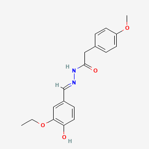molecular formula C18H20N2O4 B6042570 N'-[(E)-(3-ethoxy-4-hydroxyphenyl)methylidene]-2-(4-methoxyphenyl)acetohydrazide 