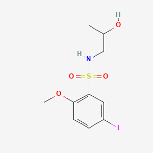 molecular formula C10H14INO4S B604259 N-(2-hydroxypropyl)-5-iodo-2-methoxybenzene-1-sulfonamide CAS No. 1428151-71-6
