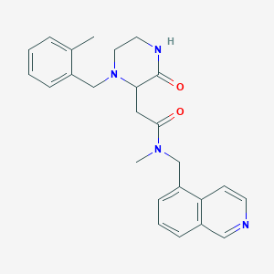 molecular formula C25H28N4O2 B6042737 N-(5-isoquinolinylmethyl)-N-methyl-2-[1-(2-methylbenzyl)-3-oxo-2-piperazinyl]acetamide 